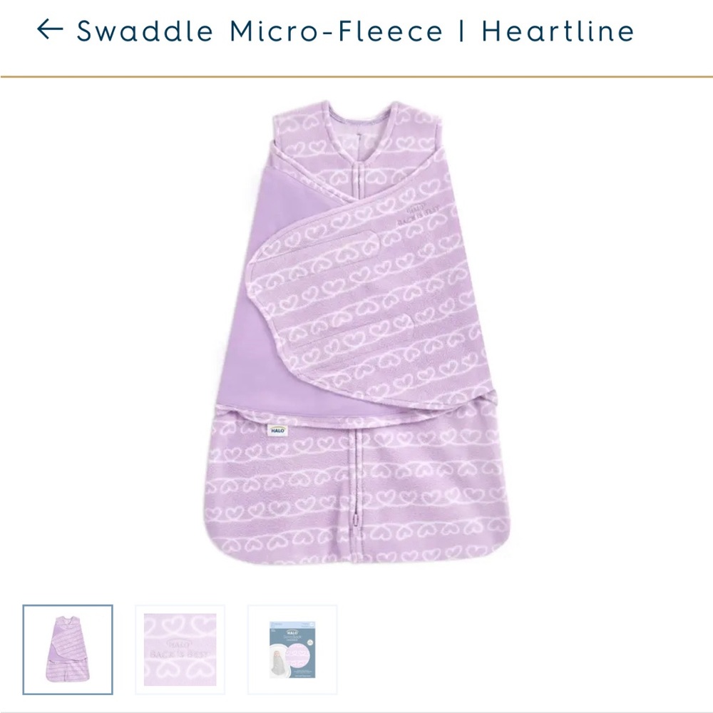 Heartline Halo Microfleece Swaddle 3-6 months